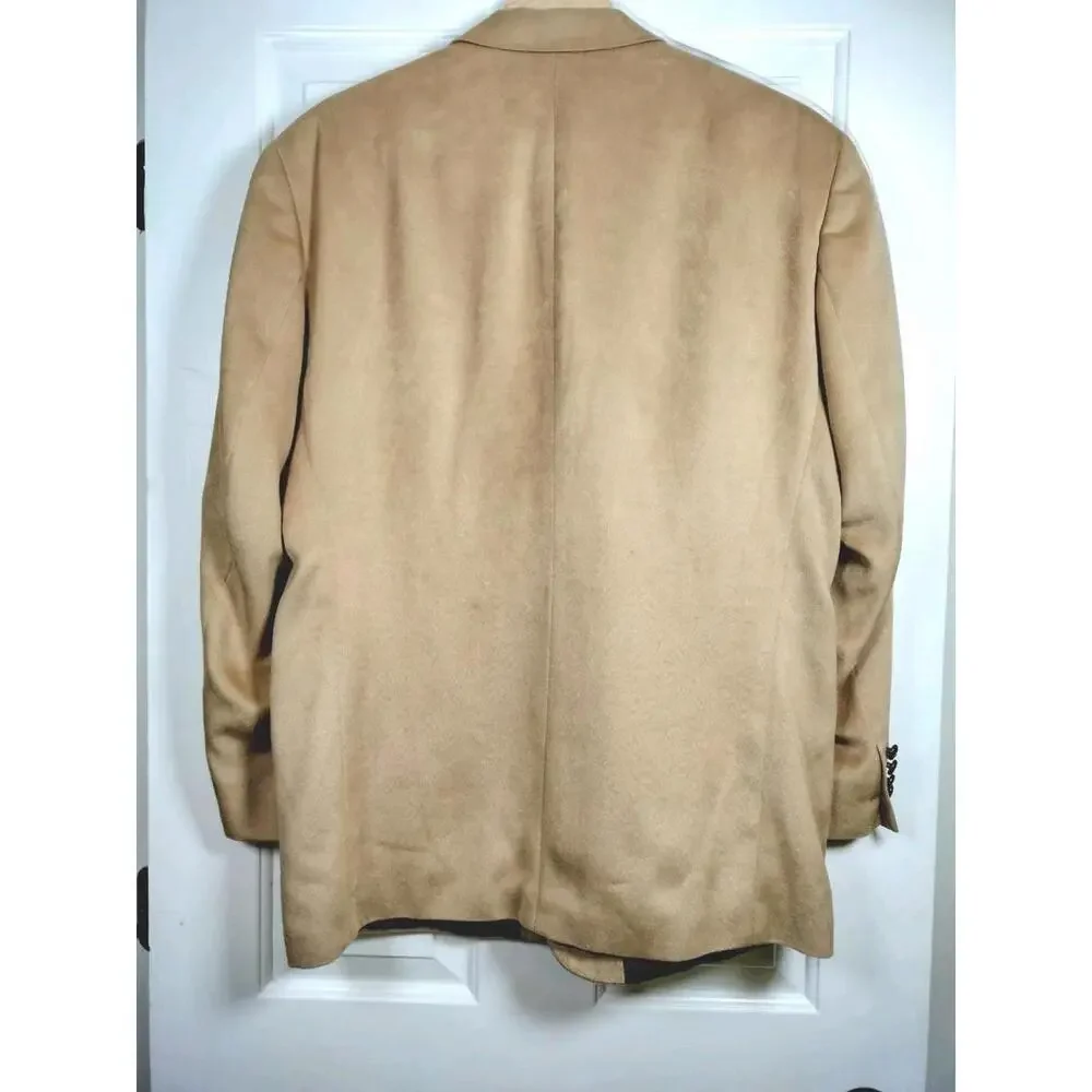 NWT RALPH Ralph Lauren 42R Tan Faux Suede‎ Sport Coat Made in Canada Dillard’s